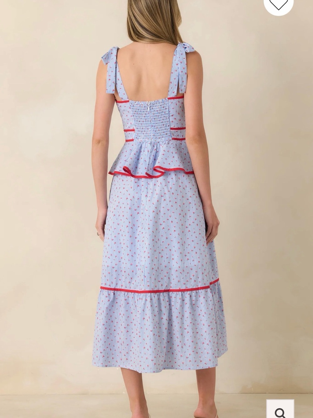 Entro Peplum midi dress with tie shoulder - Picture 3 of 3